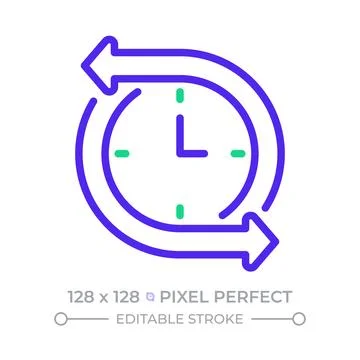 Release management pixel perfect two color line icon 库存插图