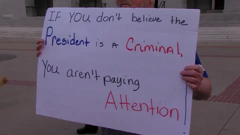Release the mueller report, Sign, "Not Paying Attention" Stock Footage 155134874
