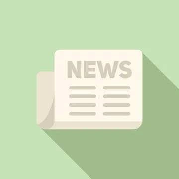 Release newspaper icon flat vector. Daily tabloid Stock Illustration