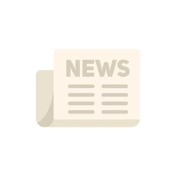 Release newspaper icon flat vector. Daily tabloid Stock Illustration