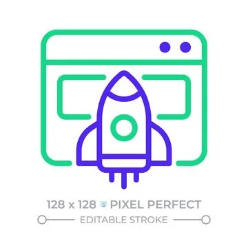 Release pixel perfect two color line icon 库存插图