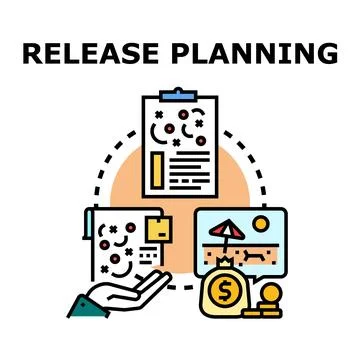 Release planning process concept for project management Illustrazione stock