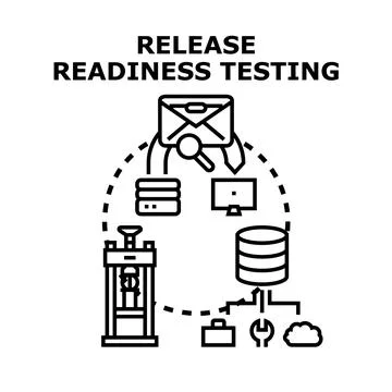 Release readiness testing process ensuring software quality 库存插图