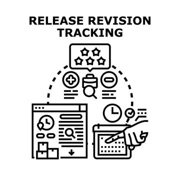 Release revision tracking process for project management and development 库存插图