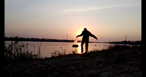 Release snails into the river Stock Footage 297725537
