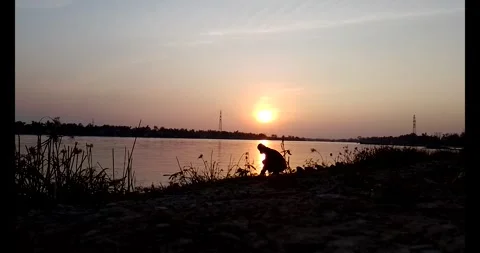 Release snails into the river Stock Footage 297725541