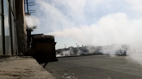 Release of steam in the environment Stock Footage 51355916