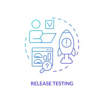 Release testing blue gradient concept icon Stock Illustration