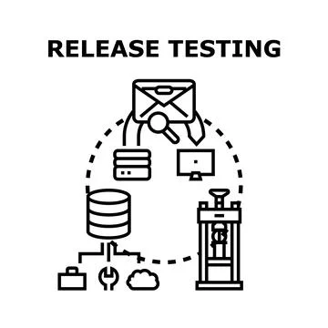 Release testing concept for software quality assurance Illustrazione stock