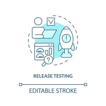 Release testing turquoise concept icon Illustrazione stock