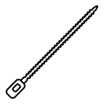 Releasing a plastic zip tie cable fastener icon Stock Illustration