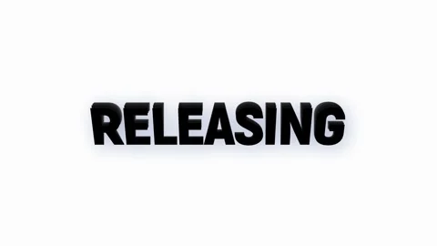 Releasing text word animation with vertically rotating motion screen video Stock Footage 313548443
