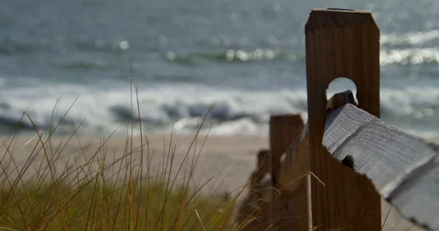 Relentless ocean surge eroding New Jersey Shore Beaches. Stock Footage 141707782