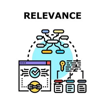 Relevance concept mind mapping content optimization Stock Illustration