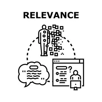 Relevance data analysis and information selection concept Stock Illustration