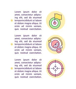 Relevant and consistent concept line icons with text Illustrazione stock