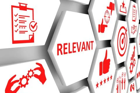 RELEVANT concept cell background 3d illustration Stock Illustration