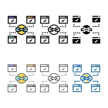 Relevant edition outbound links color icon vector Ilustración de archivo