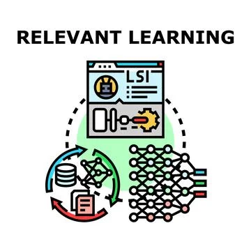 Relevant learning process with artificial intelligence and data Stock Illustration