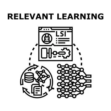 Relevant learning process with artificial intelligence and data Stock Illustration