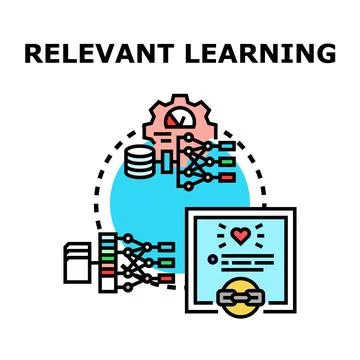 Relevant learning using artificial intelligence data processing system Stock Illustration