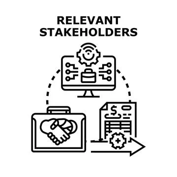 Relevant stakeholders managing project development and business agreements 스톡 일러스트