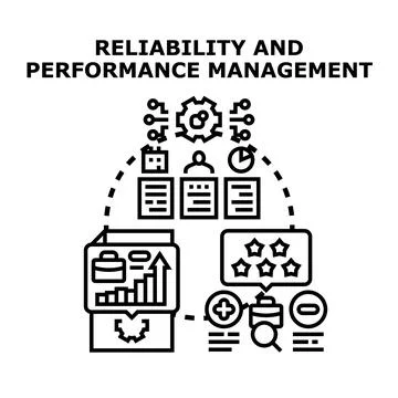 Reliability and performance management operations concept Stock Illustration