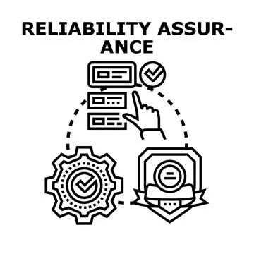 Reliability assurance concept checking system quality performance Stock-Illustration