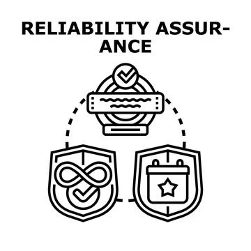 Reliability assurance concept outlining quality and trust Stock Illustration