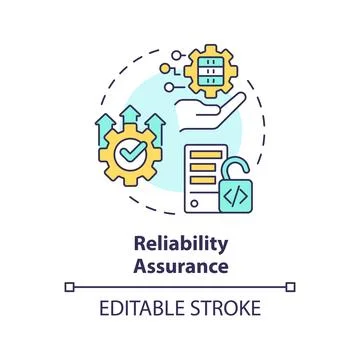 Reliability assurance multi color concept icon Stock Illustration