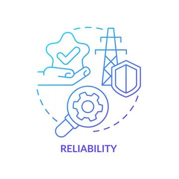 Reliability blue gradient concept icon Stock Illustration