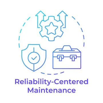 Reliability centered maintenance blue gradient concept icon Stock Illustration