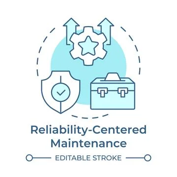 Reliability centered maintenance soft blue concept icon Stock Illustration