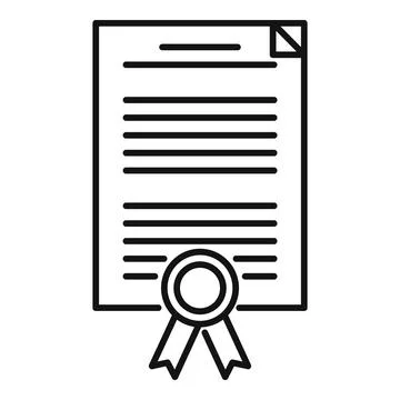 Reliability certificate icon outline . Phishing compliance Stock Illustration
