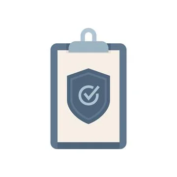Reliability clipboard icon flat vector. Iso assistant Stock Illustration
