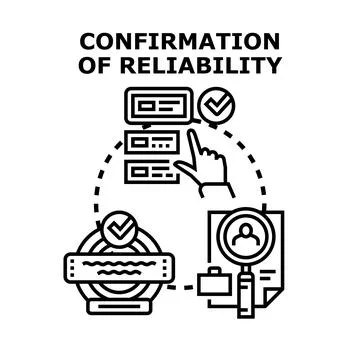 Reliability confirmation process validating document and data 스톡 일러스트