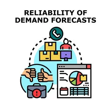 Reliability of demand forecasts concept vector icon Stock Illustration