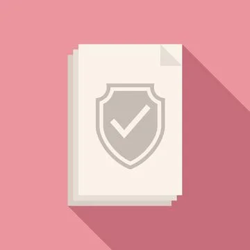 Reliability documents icon flat vector. Business document Illustrazione stock