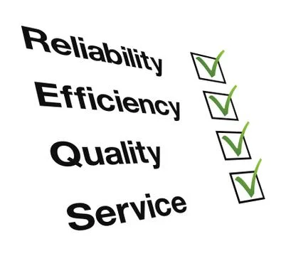 Reliability, Efficiency, Quality, Service Stock Illustration