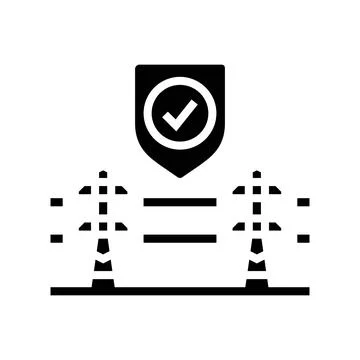 Reliability electric grid glyph icon vector illustration Stock Illustration