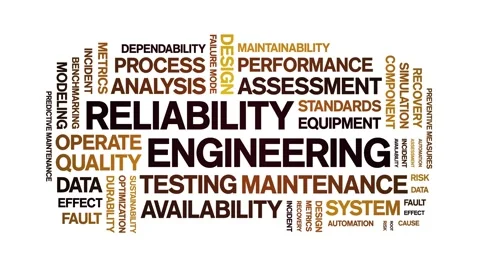 Reliability Engineering animated word cloud,animation kinetic typography loop. Stock Footage 310953527