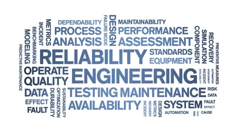 Reliability Engineering animated word cloud,animation kinetic typography loop. Stock Footage 310953584