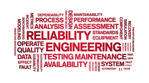 Reliability Engineering animated word cloud,animation kinetic typography loop. Stock Footage 310953597