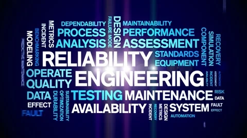 Reliability Engineering animated word cloud,animation kinetic typography loop. Stock Footage 310953720