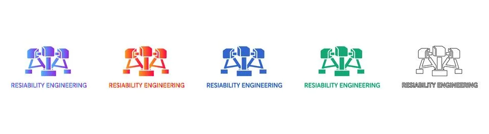 Reliability Engineering Concept Icon Set Иллюстрация