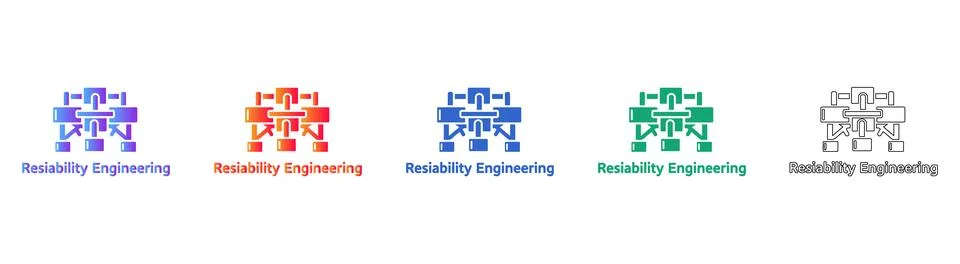Reliability Engineering Network Icons Ilustração Stock