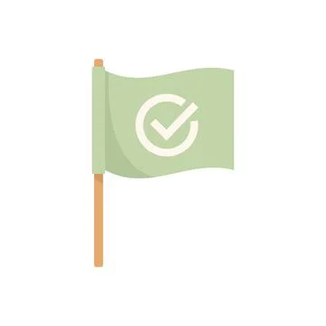 Reliability flag icon flat vector. South customer Stock Illustration