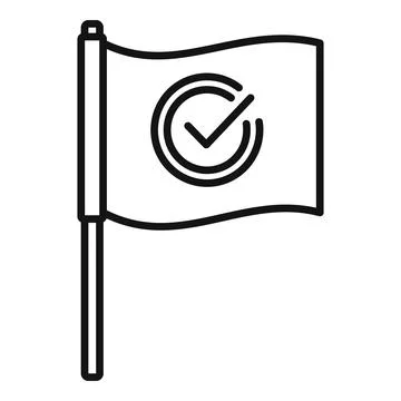 Reliability flag icon outline vector. South customer Stock Illustration