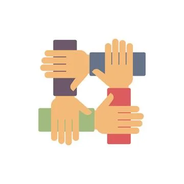 Reliability group icon flat vector. Social hand Stock Illustration