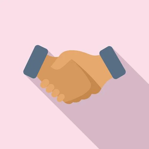 Reliability handshake icon flat vector. Trust integrity Stock Illustration
